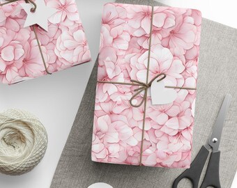Elegant inpakpapier kersenbloesem: zachtroze sakura-cadeaupapier met Japanse bloemen