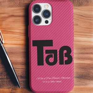 Retro Tab-Inspired Phone Case | &#39;A Sip of  Nostalgia&#39; | 80s Vibe | iPhone 15/16 cover, vintage soda can, diet coke, funny cute tough case