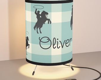 Luminária de Cowboy Personalizada, Decoração Rústica Western para Quarto de Bebê/Criança
