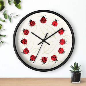 Ladybug Wall Clock: Silent, Battery-Powered Kids Room Wall Decor