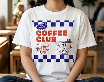 Tired Mom's Coffee Club T-shirt: Retro Comfort Colors Tee