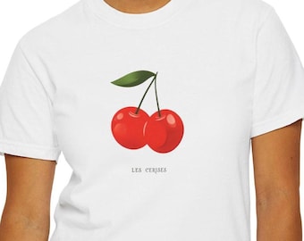 Les Cerises Cherry Graphic Tee: French Coquette Comfort Colors Shirt