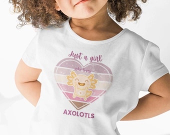Kids Axolotl T-Shirt: Comfort colors animal lover, youth shirt, girl who loves axolotls