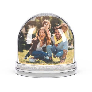 Personalized Photo Snow Globe: Glittery Christmas Family Gift