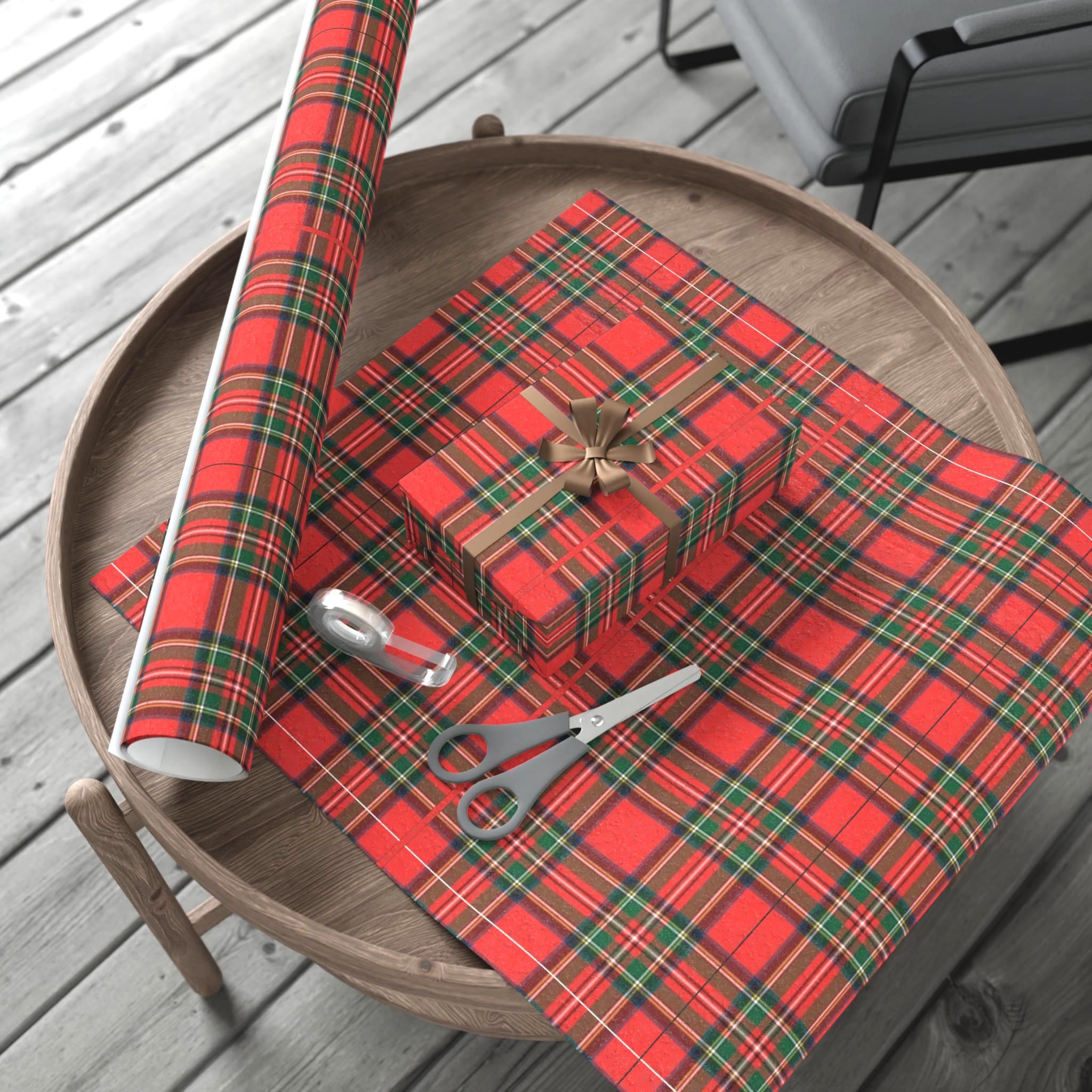 Tartan Tartan Wrapping Paper 2 Sheets 2 Labels New Year - View #8