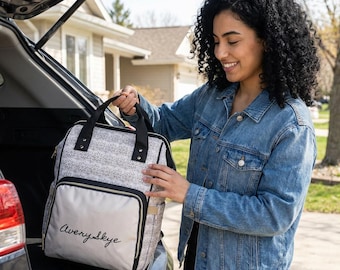 Personalized Diaper Bag Backpack: Gender Neutral Custom Baby Bag