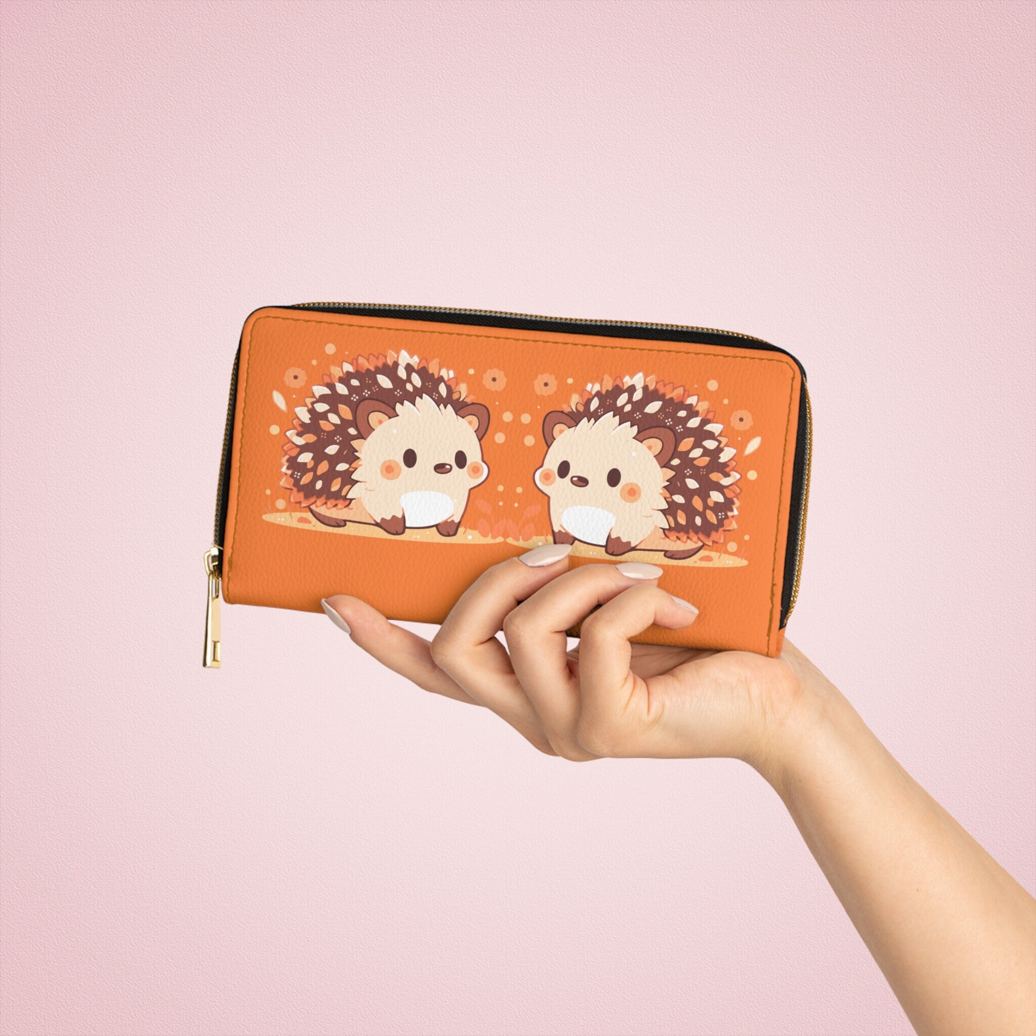 Porte Monnaie En Feutrine Personnalisable - Motif Hérisson & Cœur - Pochette Réutilisable Écologique - 6