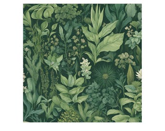 Botanical Greenery Face & Hand Towel - Lush Leaf Floral Bath Accessory