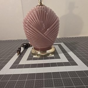 Art Deco Style Pink Glass Shell Table Lamp