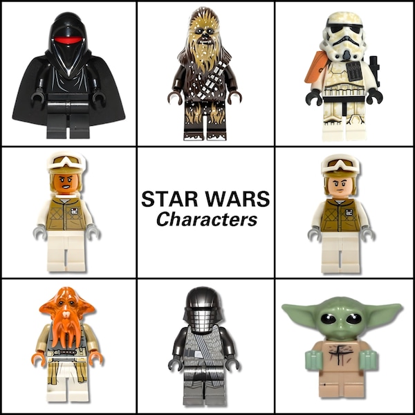 Star Wars LEGO Minifigure Collection - Yoda, Bib, Chewbacca, Boba Fett, & More