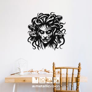 Medusa Metal Wall Art, Medusa Wall Decor, Medusa Metal Wall Sign, Ancient Greek Mythology, Interior Wall Decor, Greek Metal Wall Hangings