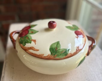 Franciscan Apples Casserole with Lid- Vintage Pottery  - Collectible Dishware, Serving Piece for Thanksgiving and Holiday Table