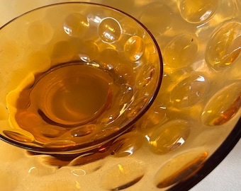 Hazel Atlas El Dorado Amber Glass Bowl Set, MCM Serving Bowls (1960s)