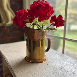 Vintage Copper and Brass Pitcher, Ethan Allen Metalware, Farmhouse Decor