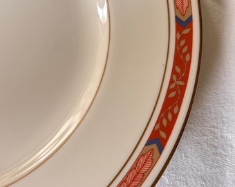 6 Dinner Plates/  Royal Worcester Beaufort Pattern-  Rust Porcelain Dinner Set – Dinnerware  - Thanksgiving Table