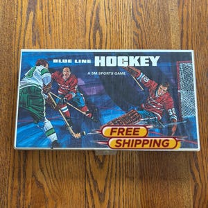 1960s Ice Hockey Board Game, Blue Line Hockey, Complete - Vintage Boardgame- sports collectible