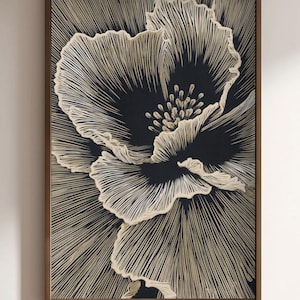 Neutral Floral Linie Kunst druckbare, minimale botanische Wand Dekor digitaler Download