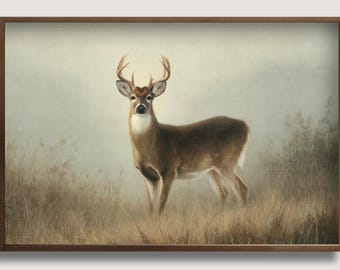 Whitetail Deer Wall Art: Rustic Wildlife Print | Vintage Woodland Decor (Digital Download)