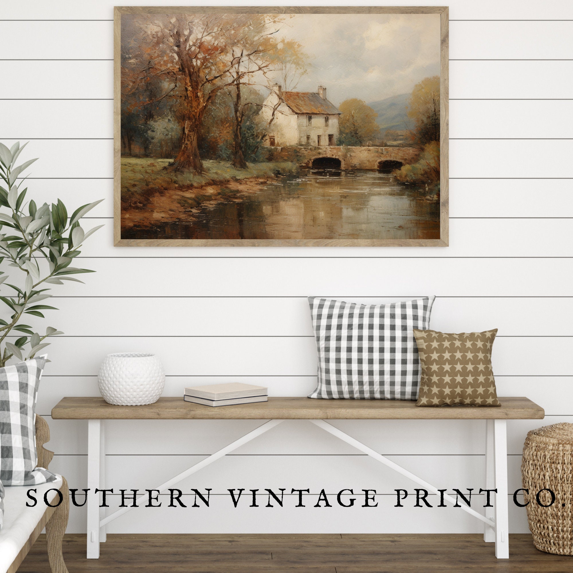 French Country Landscape Vintage Print Cottagecore Aesthetic Cottage ...