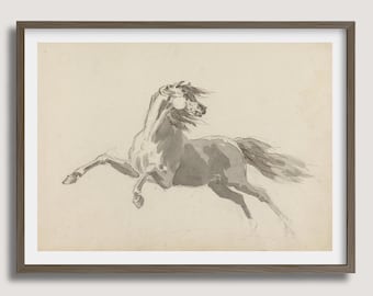 Vintage Horse Sketch Print: Antique Equestrian Art, Neutral Horse Printable (Digital Download)