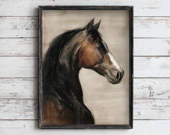 Horse Portrait Wall Art: Western Equestrian Decor, Rustic Farmhouse Printable (Digital Download)