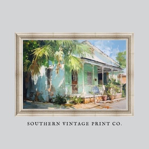 Key West House Painting | Key West Art | Coastal Art | Digital Download PRINTABLE | Southern Vintage Print C41