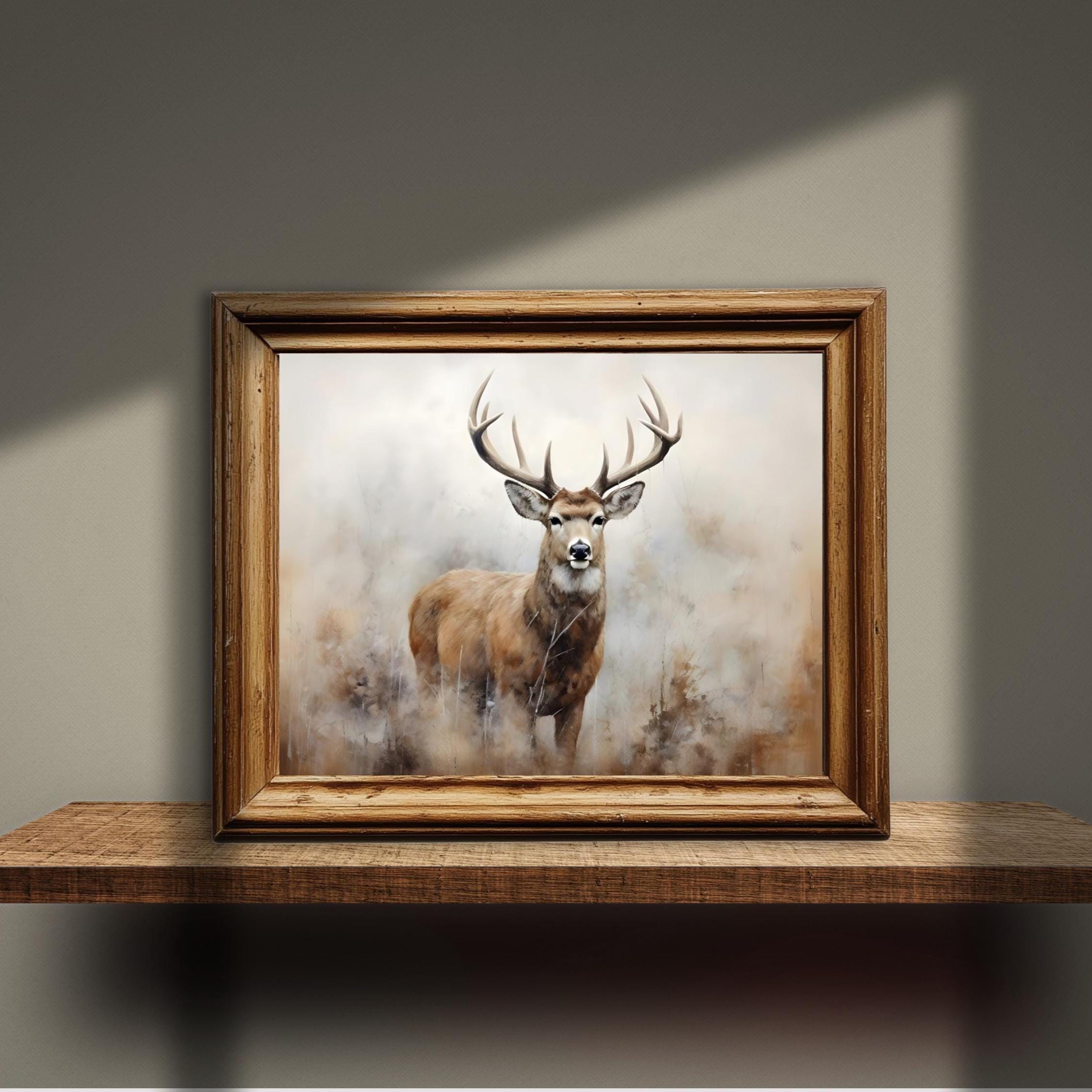 Deer Wall Art: Rustic Wildlife Printable | Woodland Stag Decor (digital ...