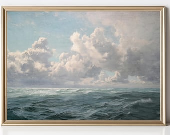 Küstenlandschaft am Meer, Kunstdruck auf Leinwand (Digitaler Download)