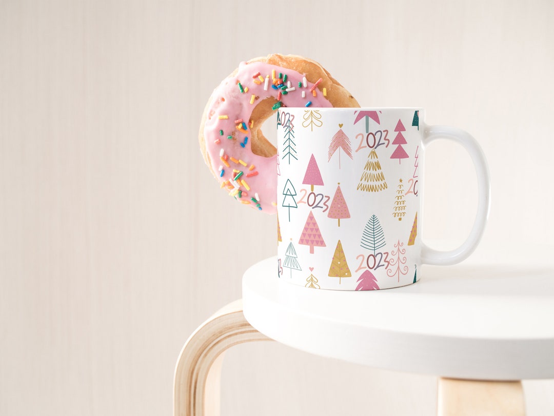 2023 Pink Christmas Tree Ceramic Mug 11oz Etsy