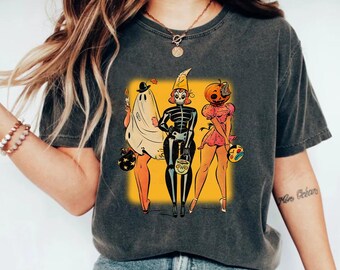 Comfort Colors Spooky Girl Squad Shirt: Retro Halloween Tee