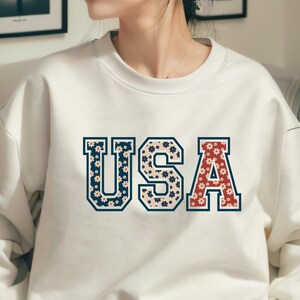 Floral USA Patriotic Shirt: 4th of July Tee
