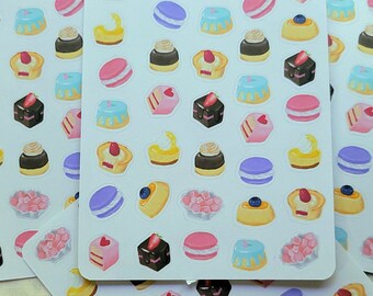 tasty cakes sticker sheet, baked goods stickers