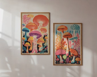 Mushroom Wall Art- digital posters set of 2