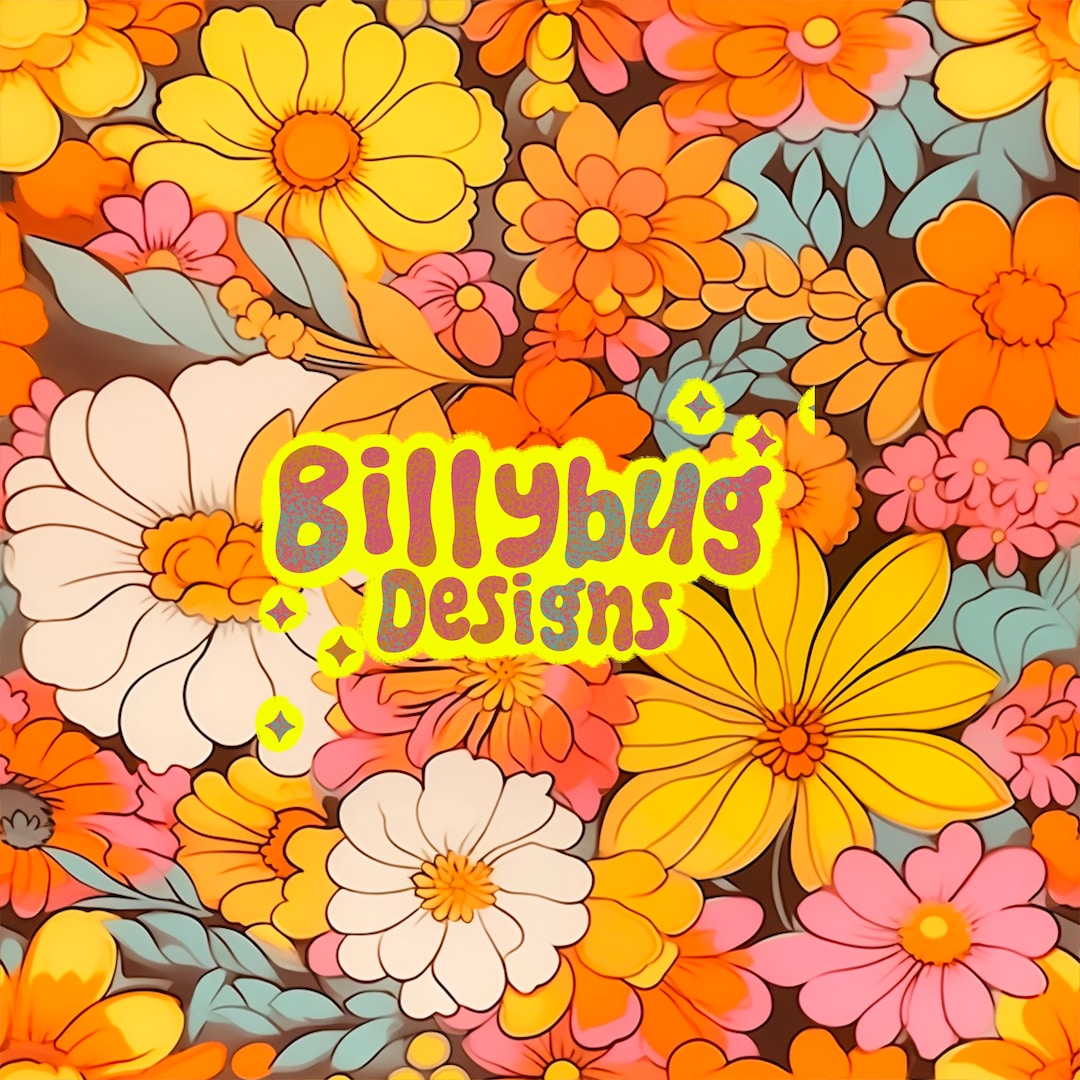 Retro Groovy Floral Seamless Pattern - Colorful Repeating File for ...