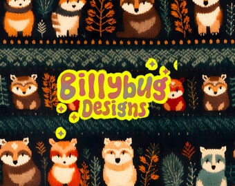 Forest animal seamless pattern - 3D repeating file for surface design - digital paper