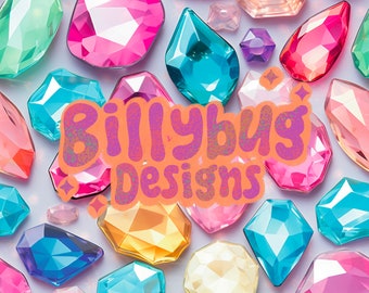 Gem seamless pattern - jewel crystal repeating file for fabric sublimation, instant download digital paper surface design