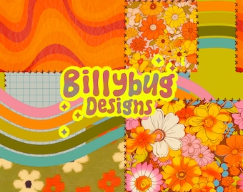 レトロなパッチワークのシームレスなパターン - ファブリック昇華用のグルーヴィーなネオン繰り返しファイル - 即時ダウンロード可能なデジタル紙表面デザイン