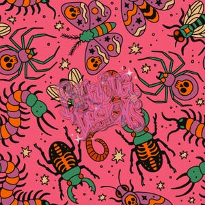 Fichier sans couture d'insectes effrayants, motif répétitif d'insectes rétro pour les vêtements, conception de surface pour la sublimation