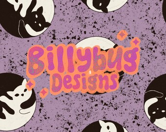 Yin Yang cat seamless pattern - retro kitty repeating file for fabric sublimation- instant download digital paper surface design
