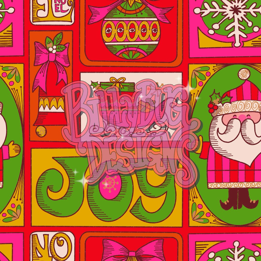 Vintage Christmas Seamless Pattern, Retro Santa Repeating Pattern ...