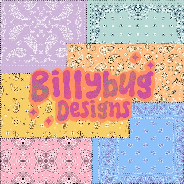 Patchwork bandana seamless pattern - paisley repeating file for fabric sublimation, instant download digital paper surface design