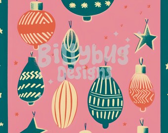 Christmas Seamless Pattern, ornament digital paper