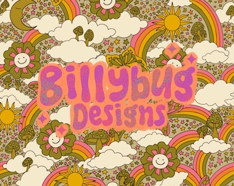 Retro groovy rainbow seamless pattern - butterfly sun repeating file for fabric sublimation - instant download digital paper surface design