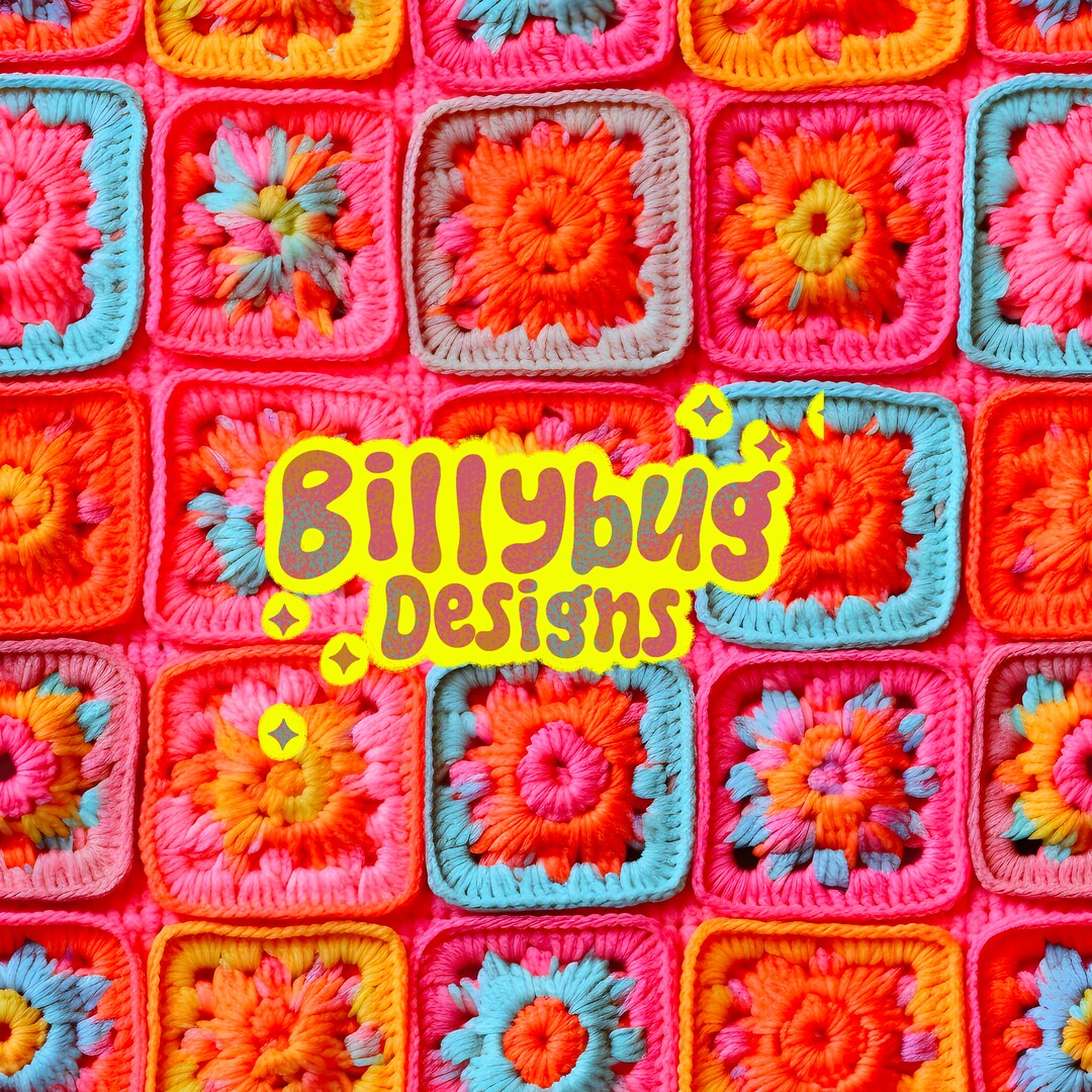 FAUX Crochet Neon Seamless Pattern Repeating File for Fabric