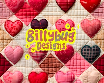 Valentine’s Day seamless pattern - quilted hearts repeating file for surface design - digital paper