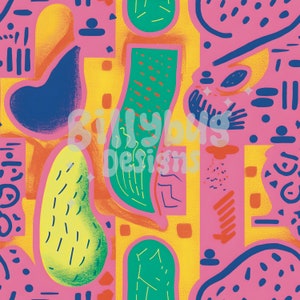 Abstract Colorblock Naadloos patroon - retro digitaal papier