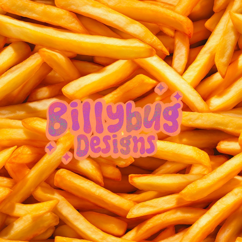 Random Fries Picture French Fries Seamless Pattern - 3D Repeating File for Fabric ...