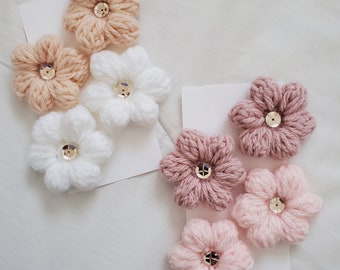 Flower Hair Clips, Flower Hair Accessories, Crochet Hair Accessories, Crochet Flower Hair Clips, Toddler Hair Accessories