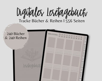 XXL digitaal leesdagboek Duits l Leesdagboek voor Goodnotes, Notability l 240 boeken en series