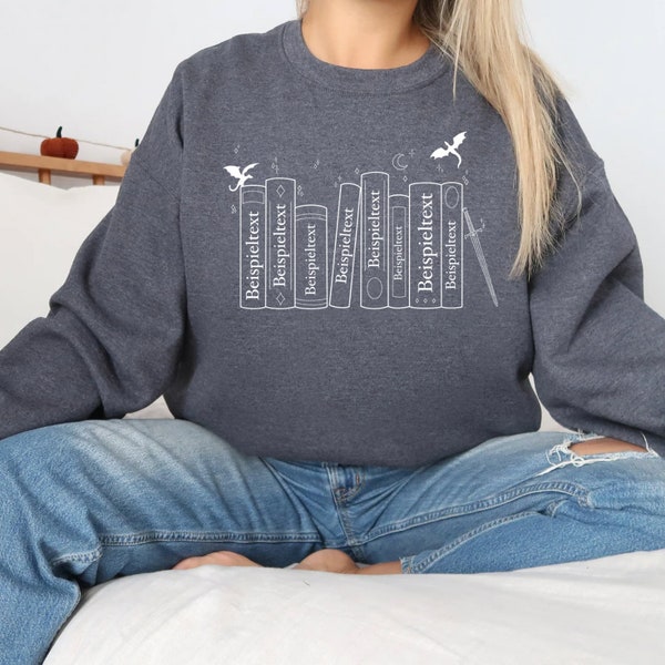 Personalisierbares Bücherregal Sweatshirt - Drachen - Wähle deine Wunschtitel